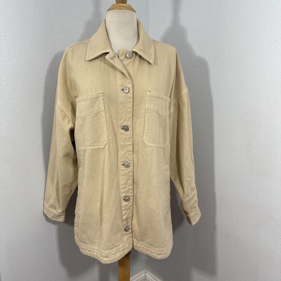 Free People We The Free Denim Jacket Women Extra Small Madison City Oversize Y2K - Picture 1 of 15